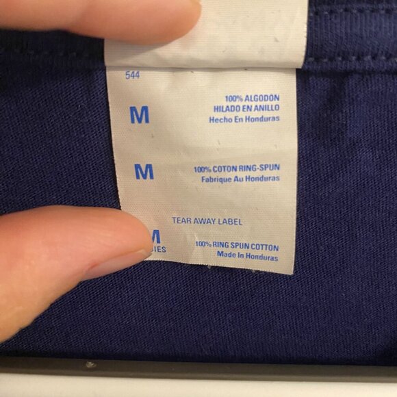 PORT & COMPANY Ring Spun Blue Short Sleeve T Shirt with Queen Elizabeth Size M - Picture 5 of 7